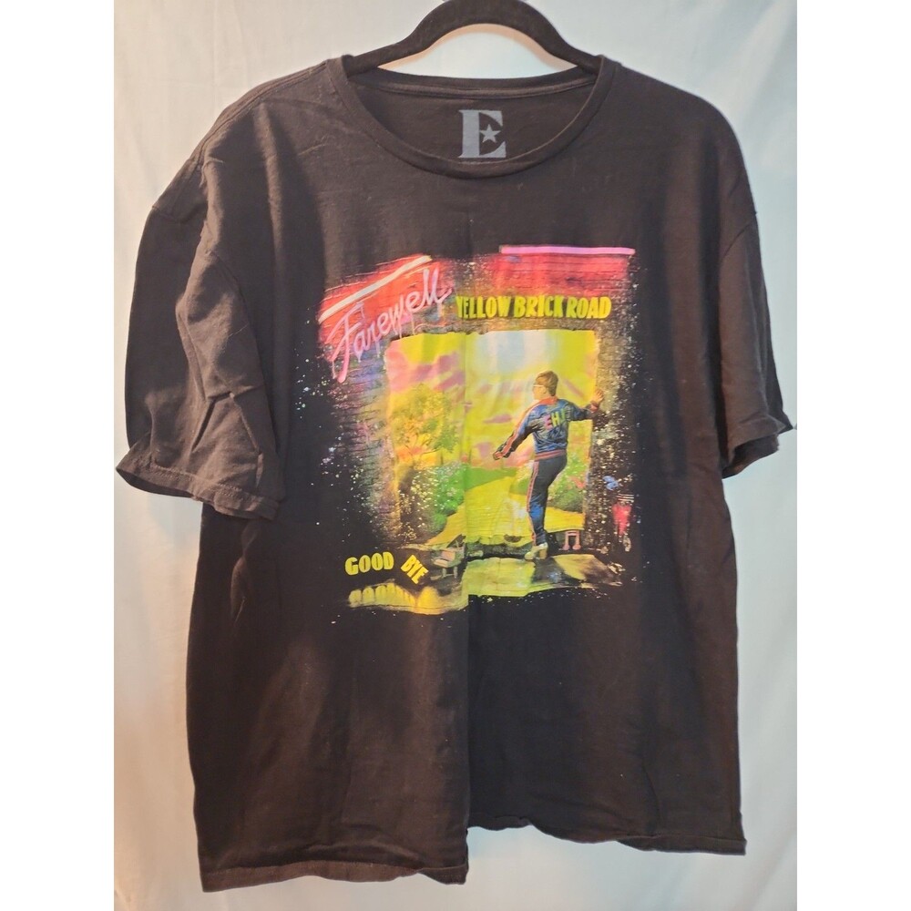 Elton John Shirt Mens Large Black Farewell Yellow Brick Road Concert Tour 2022